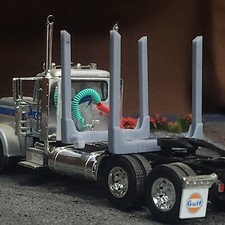 1:64 3D Printed 8 Foot Log Bunks w Tie Down Winches Pair of 2 Logging Truck