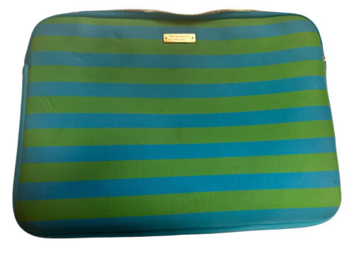 KATE SPADE Tablet iPad Laptop Zippered Padded Case Black White Striped