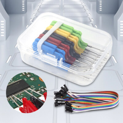 10pcs/set SDK08 Test Clips with Jumper Wires IC Test Hook Clips 40V Convenient