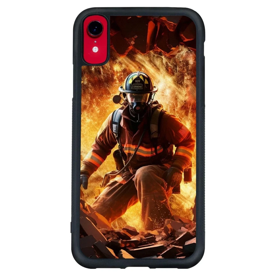 Funda híbrida para iPhone SE4 16E 12 13 14 15 16 Pro Max bombero héroes bombero Foto 4 de 4