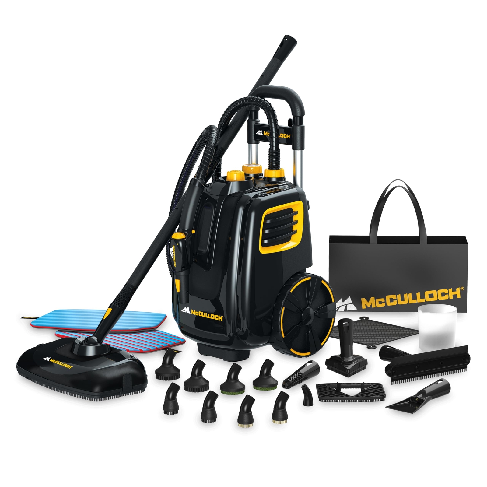 McCulloch MC1385 Deluxe Canister Steam Cleaner with 23 Accessories Chemical-F...