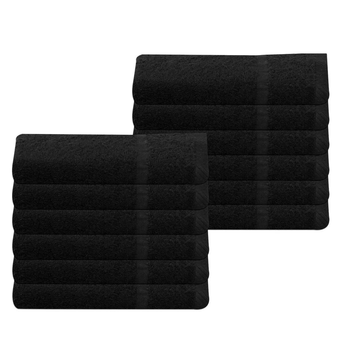 Cheap Hand Towels Black 100% Cotton Medium Thickness 400 gsm Pack Set of 12