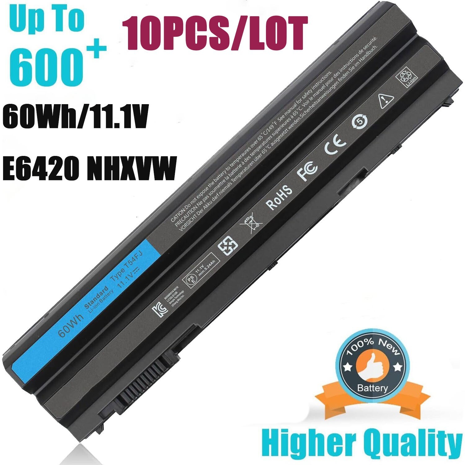 10PCS T54FJ BATTERY FOR DELL Latitude E6420 E6430 E5420 E5530 E5430 E5520 US NEW