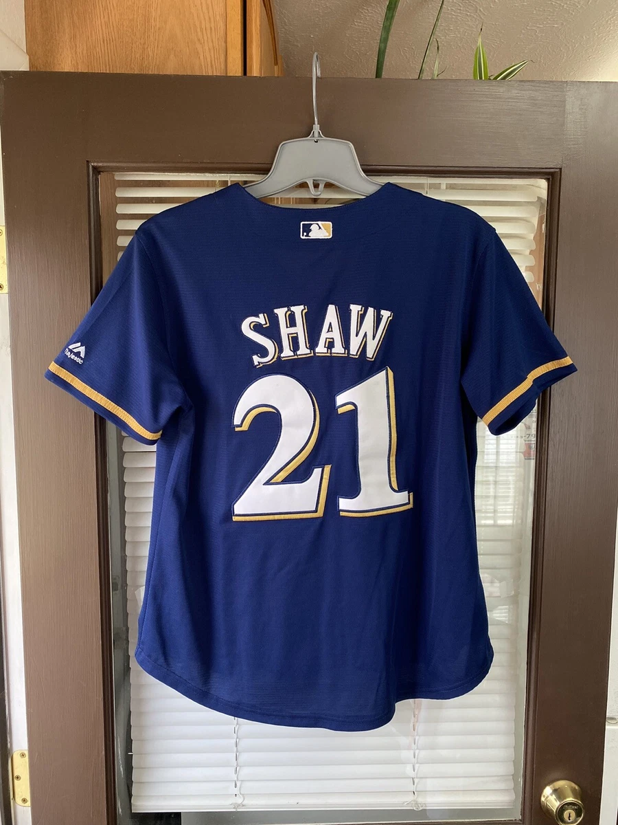 WOMENS Milwaukee Brewers #21 Travis Shaw MLB Baseball Jersey Stitched Sewn