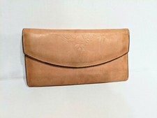 Vintage ROLFS Cowhide Genuine Leather Women's Tan Wallet Coin Credit Card