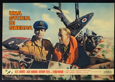 UNA STORIA DI GUERRA Malta Story ALEC GUINNES, HAWKINS, AIR RAF, fotobusta 2