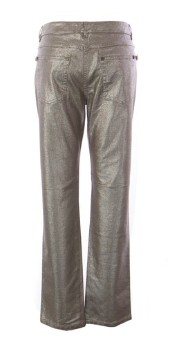 Anna Rachele Damen braun Glitzer gerade Baumwolle Jeans 690 $ 390 NEU - Bild 2 von 2