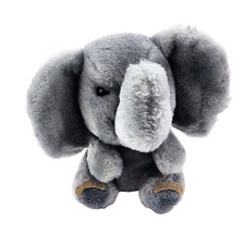 Vintage Dakin Elephant Plush Dark Gray Stuffed Animal toy Made in Korea 1982