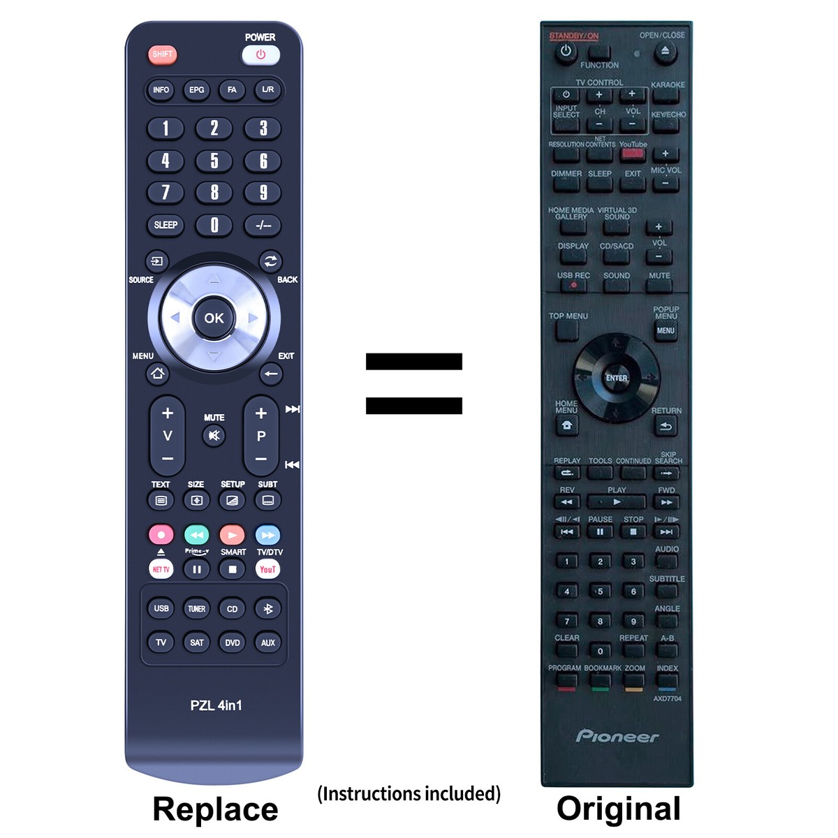 New AXD7704 Replacement Remote Control For PIONEER MCS-333 MCS-434