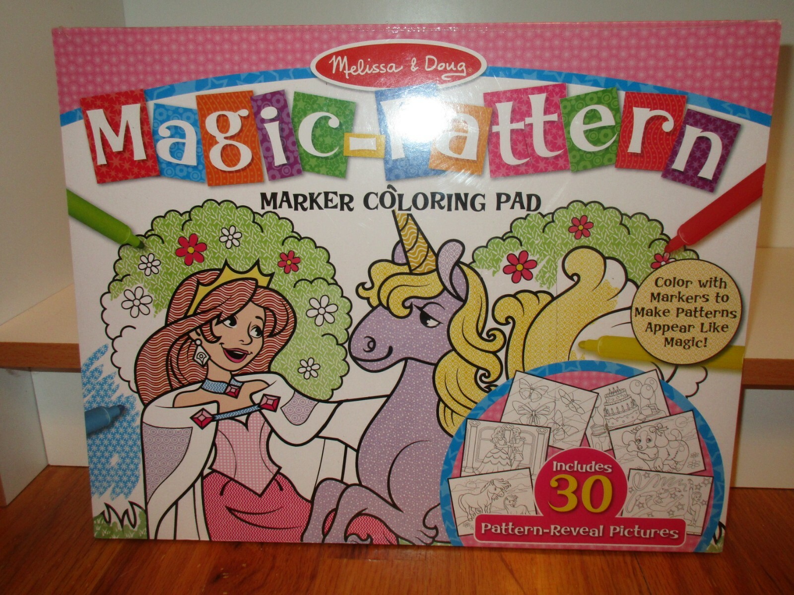 Melissa & Doug Magic-Pattern Marker Kids Coloring Pad Princesses Ponies ...