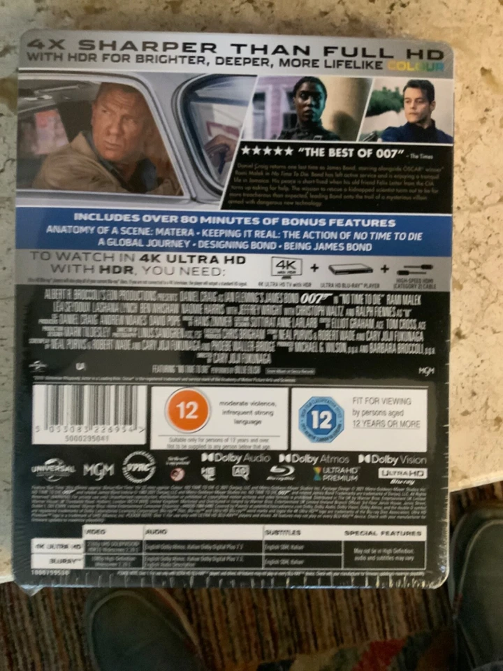 No Time To Die James Bond 007 Limited Steelbook (4K Ultra HD + Blu-ray) *NEW* - Image 2 of 2