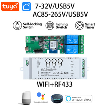 12V 24V Tuya Smart WiFi Switch Phone APP Remote Controller Timer Relay Module
