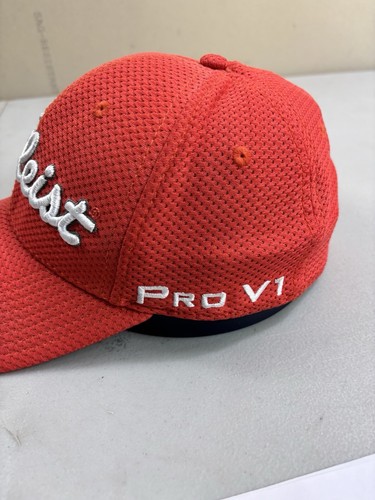 Sombrero de Golf Titleist Naranja Edición Tour Pro V1 FJ Foot Joy Ajustado S/M Flex Fit Malla - Imagen 6 de 9