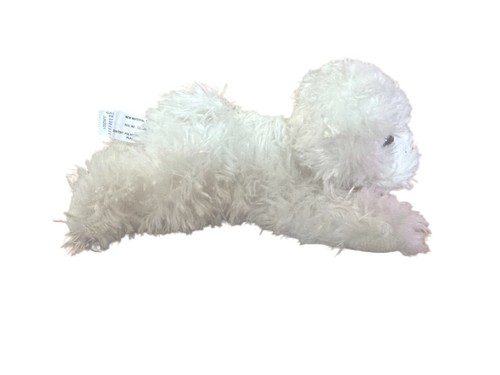 Plush Aurora Bichon Frise Puppy White Small Black Nose Dark Eyes 8" - Picture 2 of 10
