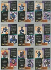 11 card lot FOOTBALL INSERTS 1997 UD BUILDING BLOCKS