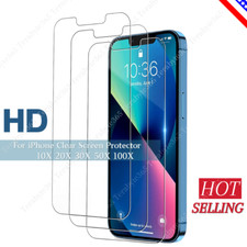 Clear Tempered Glass Screen Protector Lot For iPhone 16 Pro Max XS 15 Plus 14 13