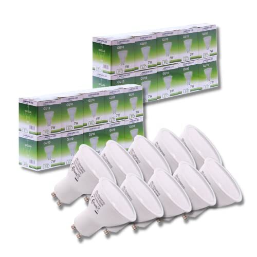 JANDEI - Confezione da 20 lampadine LED GU10 7W (equivalente a 50W), (D4v)