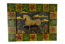 Wooden Picture Frame Fun, Colorful Hand Made  Painted. Signed J Bodine 2002