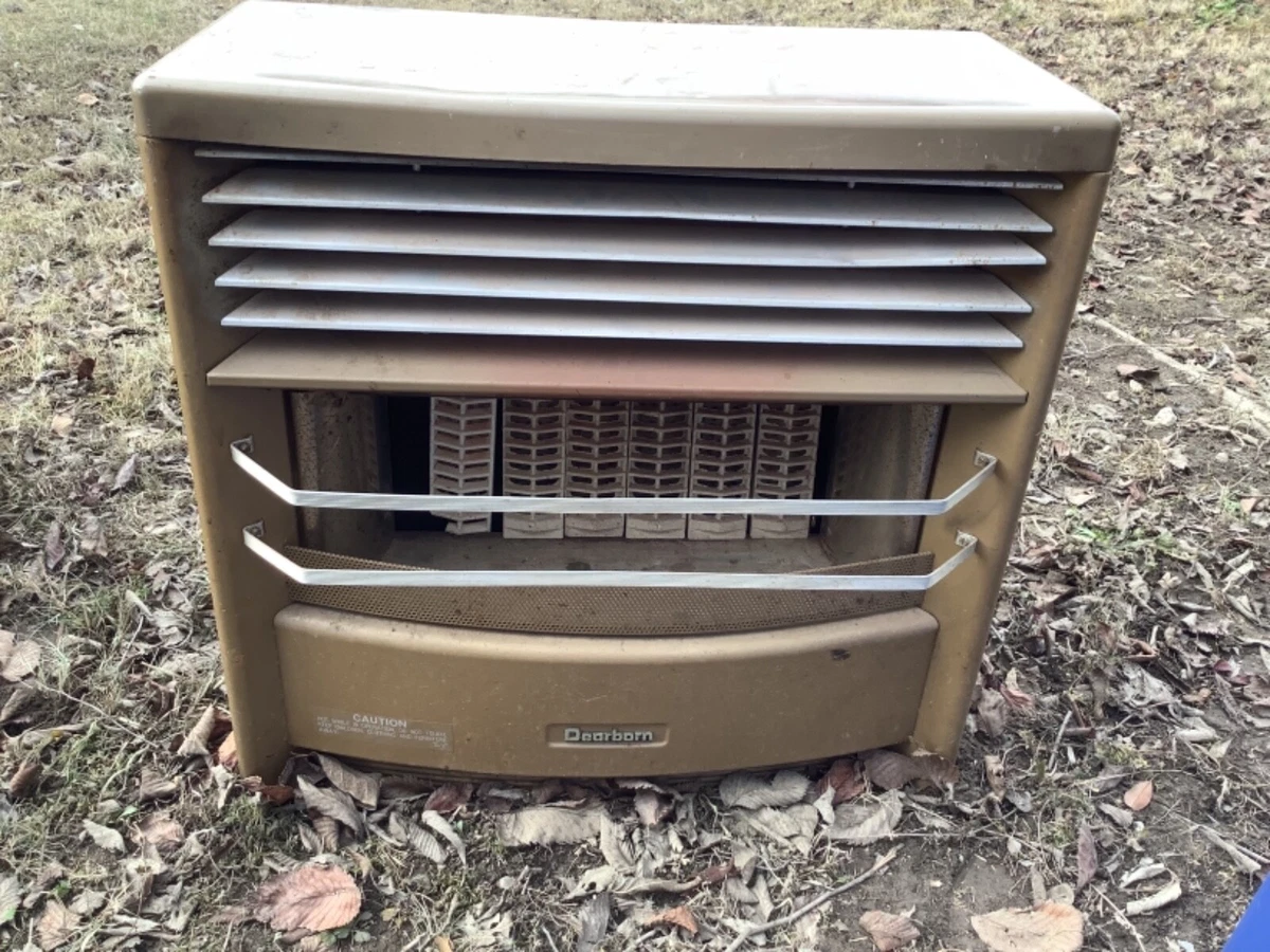 Vintage Dearborn Room space Heater 39,950 BTU Natural Gas with grates motor  | eBay