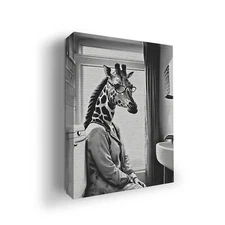 Canvas Wall ArtBy Mavis HD Printed & Wooden Framed Bathroom Decor,USA Made Gift