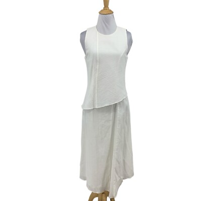 Rag & Bone Dress Womens S Small Bright White Fernay Lined Asymmetrical Tiered