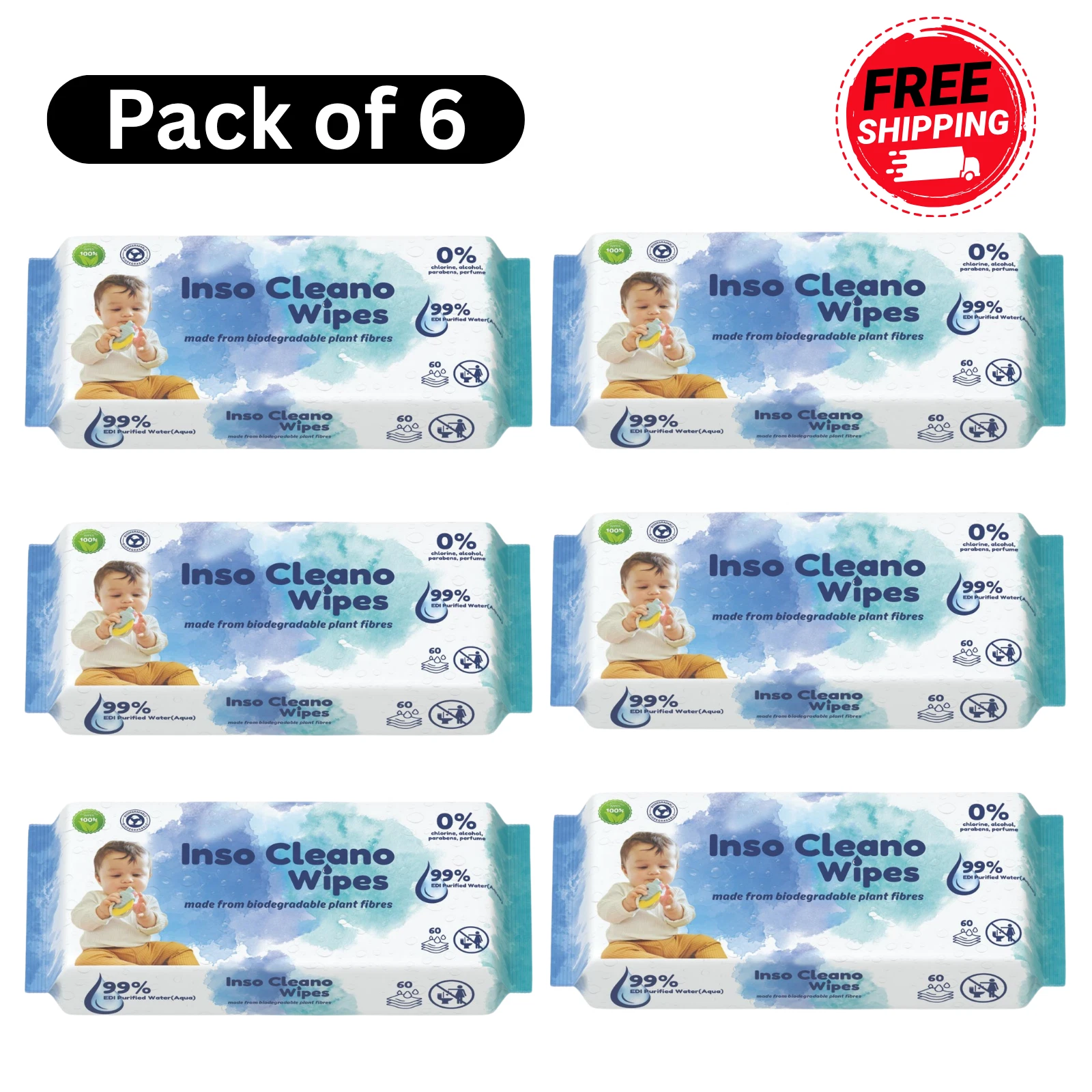 6 Packs for Price of 3 Inso Cleano Wipes - Eco-Friendly Baby Wipes (360 Pack)
Opens in a new window