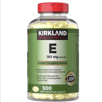 Kirkland Signature Vitamin E 180 mg. 500 Softgels.