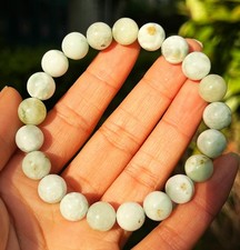 9.8mm Larimar Green Cabochon Atlantis Pectolite Gemstone Beads Bracelet