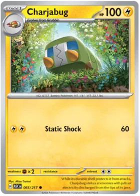Pokemon Charjabug 65 / 217 Ascended Heroes Quick Ball Holo