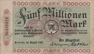 Breslau Magistrat 5 Millionen Mark