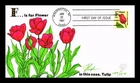 US COVER TULIP FLOWER F RATE FIRST DAY ISSUE PUGH HAND PAINTED