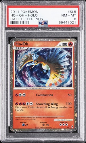 2011 POKEMON CALL OF LEGENDS #SL5 HO-OH-HOLO PSA 8