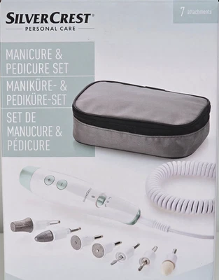 SILVERCREST Maniküre Pediküre Set mit 7 Aufsätzen | Netzbetrieb | LED-Anzeige