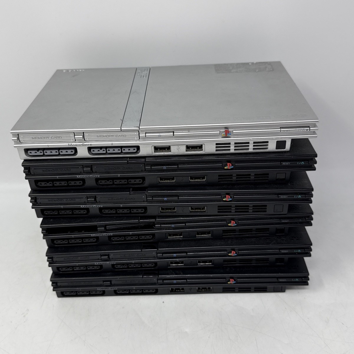 Lot of 6 Broken Slim Playstation 2 PS2 Consoles SCPH-77001 For