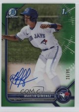 2022 Bowman Chrome Prospect Green Refractor 23/99 Martin Gimenez Auto 8k4