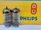 2x ECC81 / 12AT7 PHILIPS  Miniwatt tubes -  TK1 -  D Foil - ECC 81 - 1956