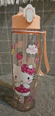 Hello Kitty Trinkflasche mit Strohhalm 25 x 7 cm abnehmbare Handschlaufe bezaubernd