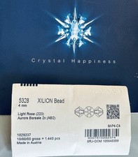 Swarovski 5328 4mm Light Rose AB 2X 1440