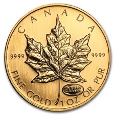1999 Canada 1 oz Gold Maple Leaf BU (20 Years ANS Privy) 5386.01 per troy oz