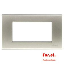 BTICINO LIVINGLIGHT N4804TA  PLACCA 4 MODULI TITANIO CHIARO