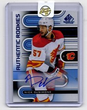 2022-23 SP Game Used Blue Auto Nick DeSimone Rookie Auto Calgary Flames #214