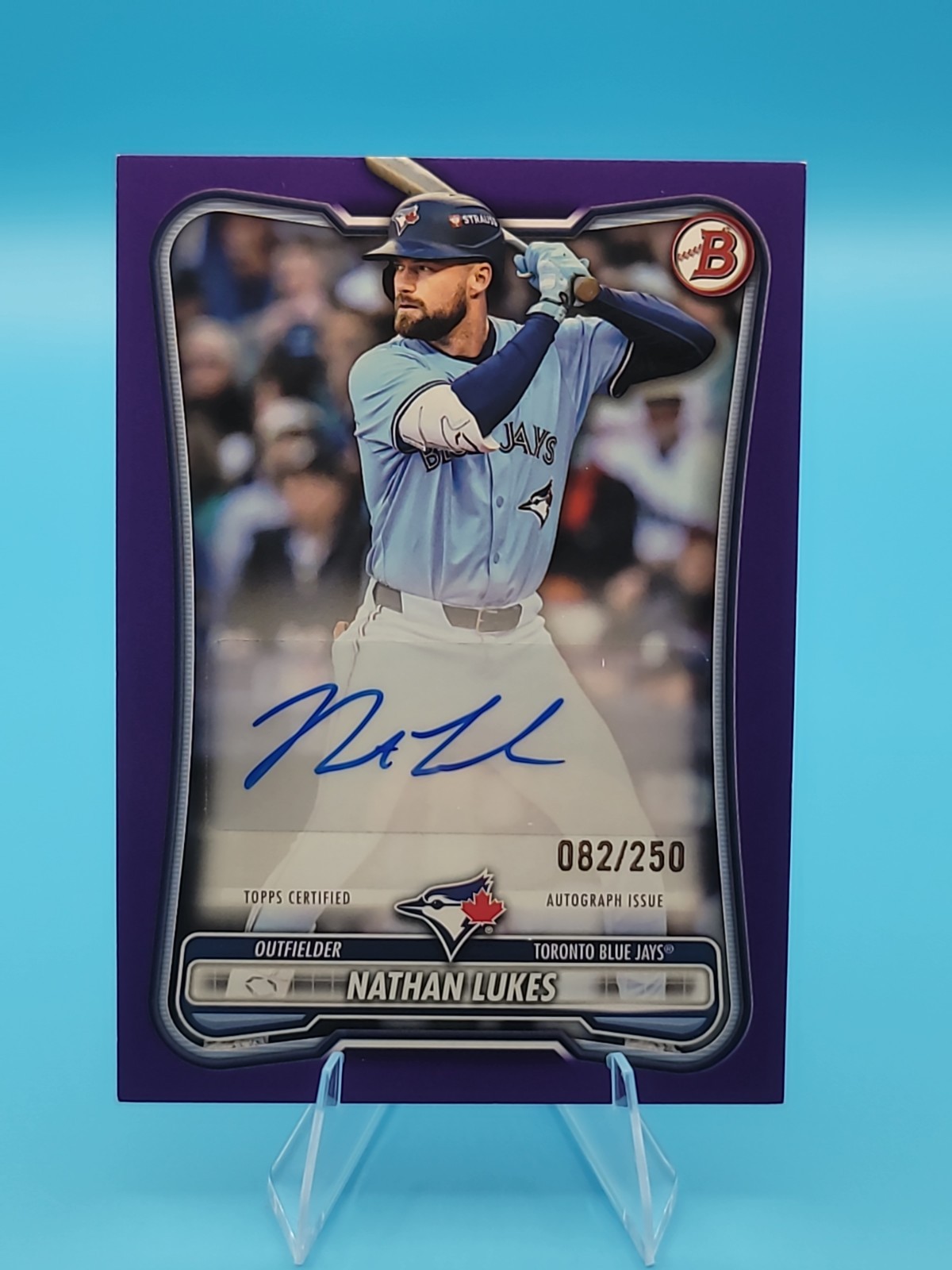 2026 Bowman #PRV-NL Nathan Lukes Rookies and Veterans Autographs Purple #/250
