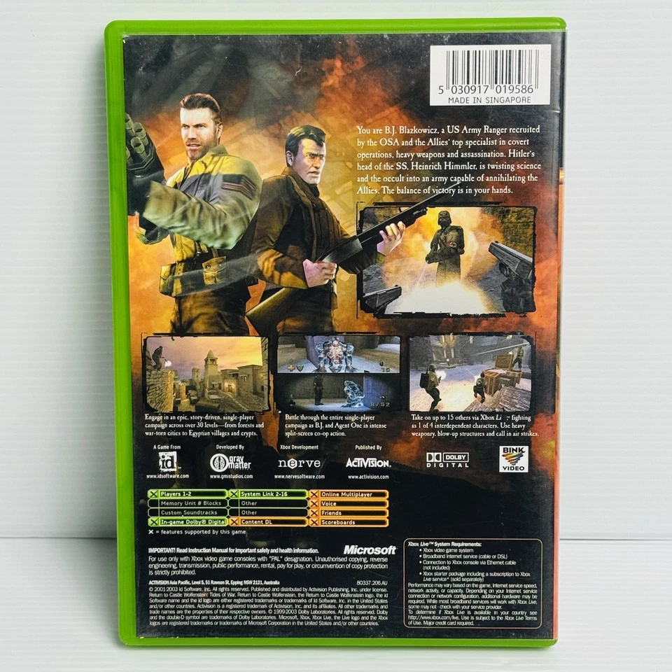 Return to Castle Wolfenstein Tides of War Xbox Original Completo con Manual Foto 2 de 4