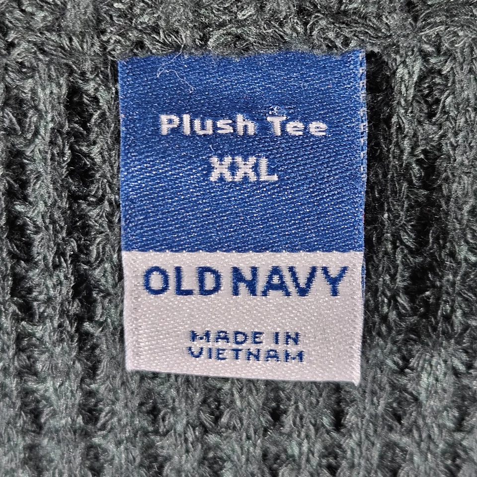 New Old Navy Sweater Womens XXL Green Plush Tee Waffle Knit Thermal Henley Cozy - Image 4 of 4