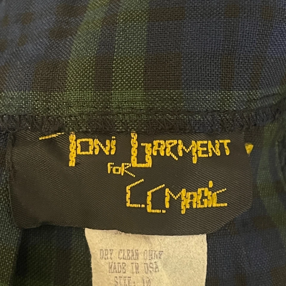 Saia plissada xadrez Toni Garment para crianças CC Magic tamanho 10 azul verde - Imagem 3 de 4