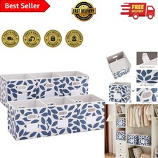 6 Pack Compact Fabric Storage Bins with Handles - Ideal for Home Organization