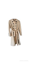 Burberry Cream Double-Breasted Wool Cashmere Coat