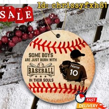 Customized Name Baseball Ornament, Some Boys Are Just Born With Baseball In T...