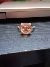 Morganite 5 CT Sterling Silver Ring Size 8