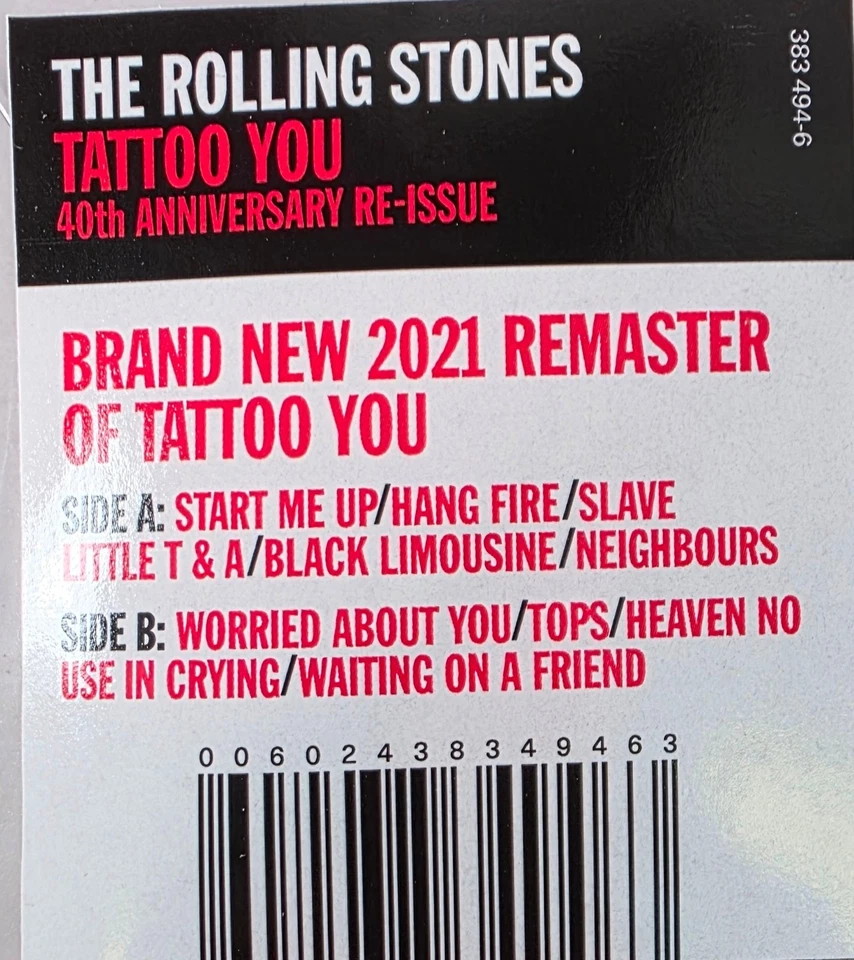 Rolling Stones Tattoo You LP Album Vinyl Record Picture Disc 2021 Remastered - Image 2 of 4